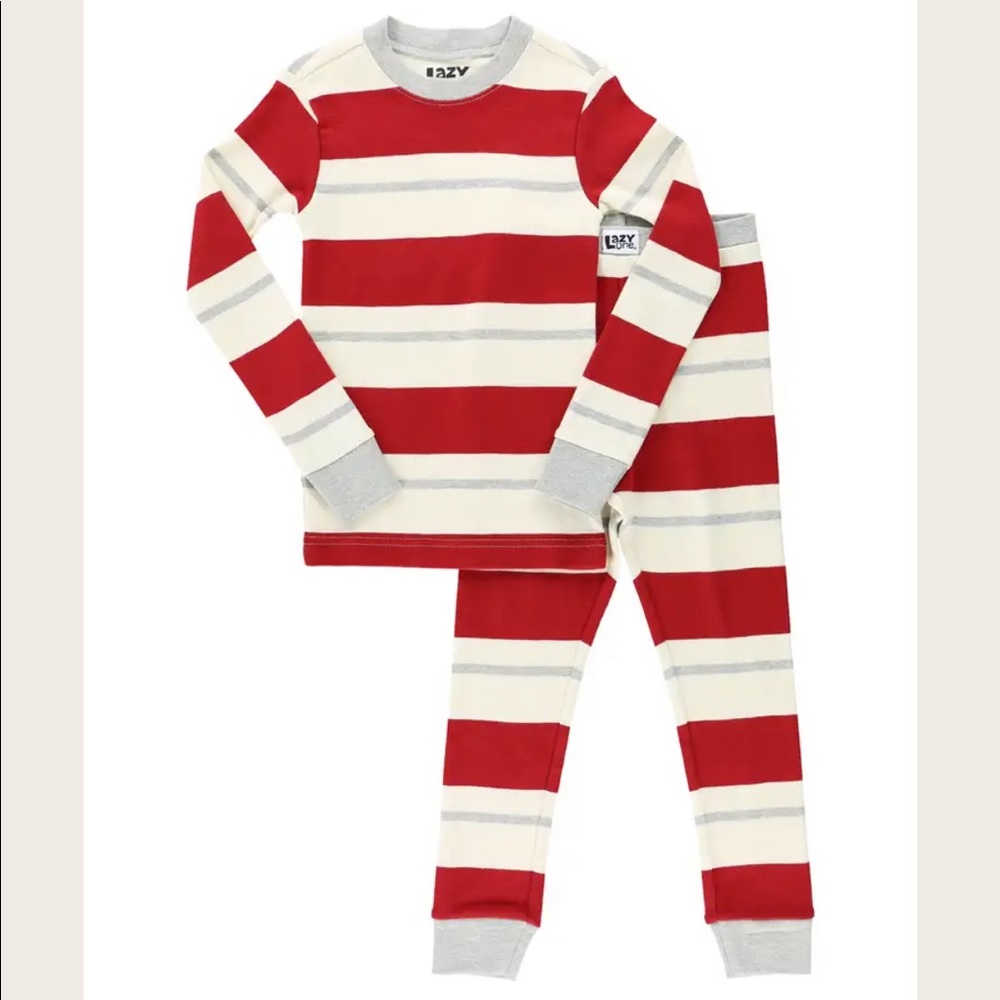 LazyOne Unisex Size 4T Striped Kids Pajamas
